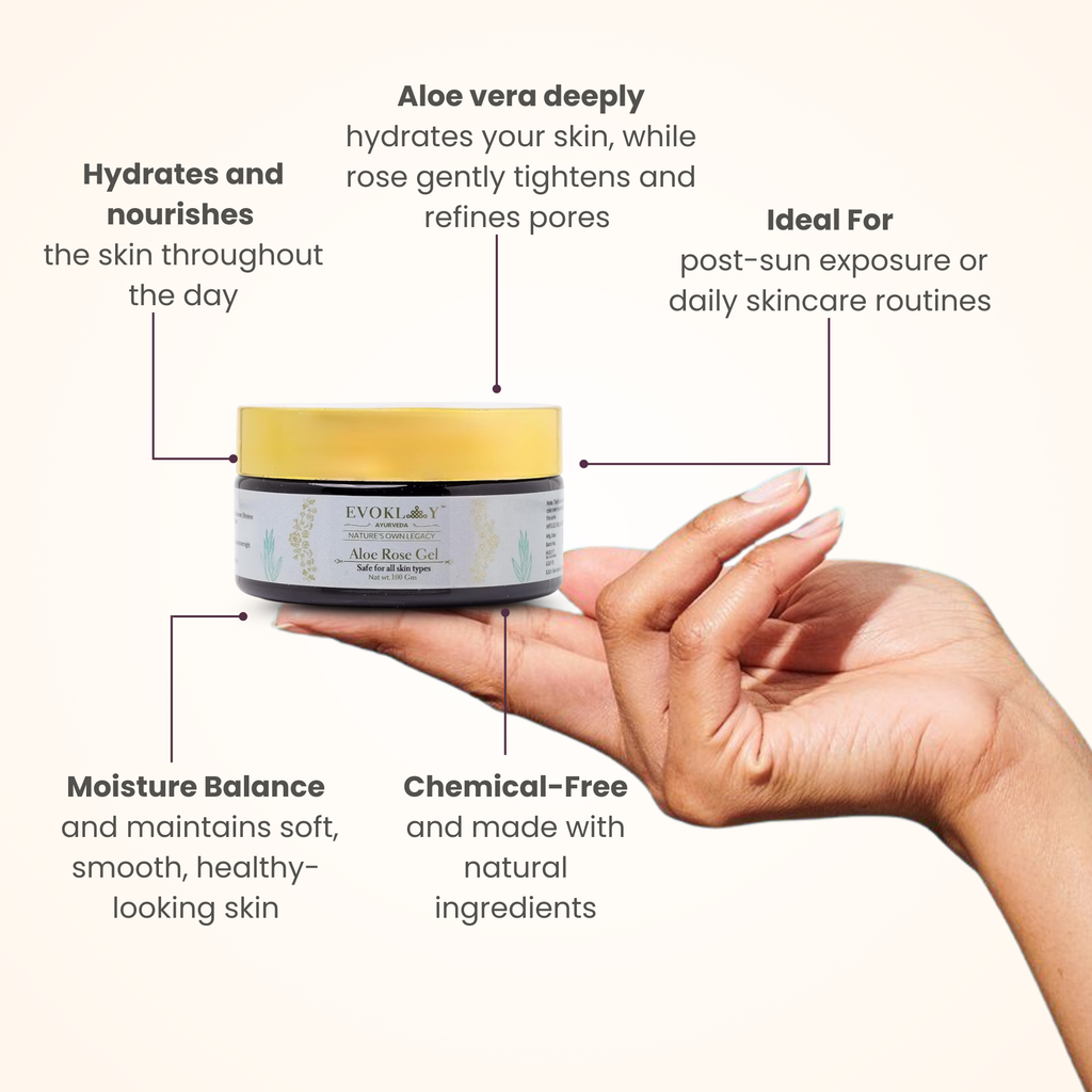 Aloe Vera Rose Gel | 100g | Soothing & Hydrating Face Gel with Aloe Vera & Rose Extracts