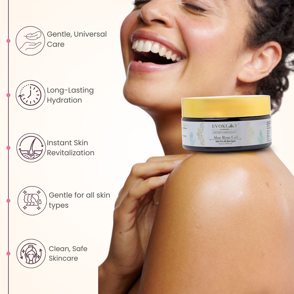 Aloe Vera Rose Gel | 100g | Soothing & Hydrating Face Gel with Aloe Vera & Rose Extracts