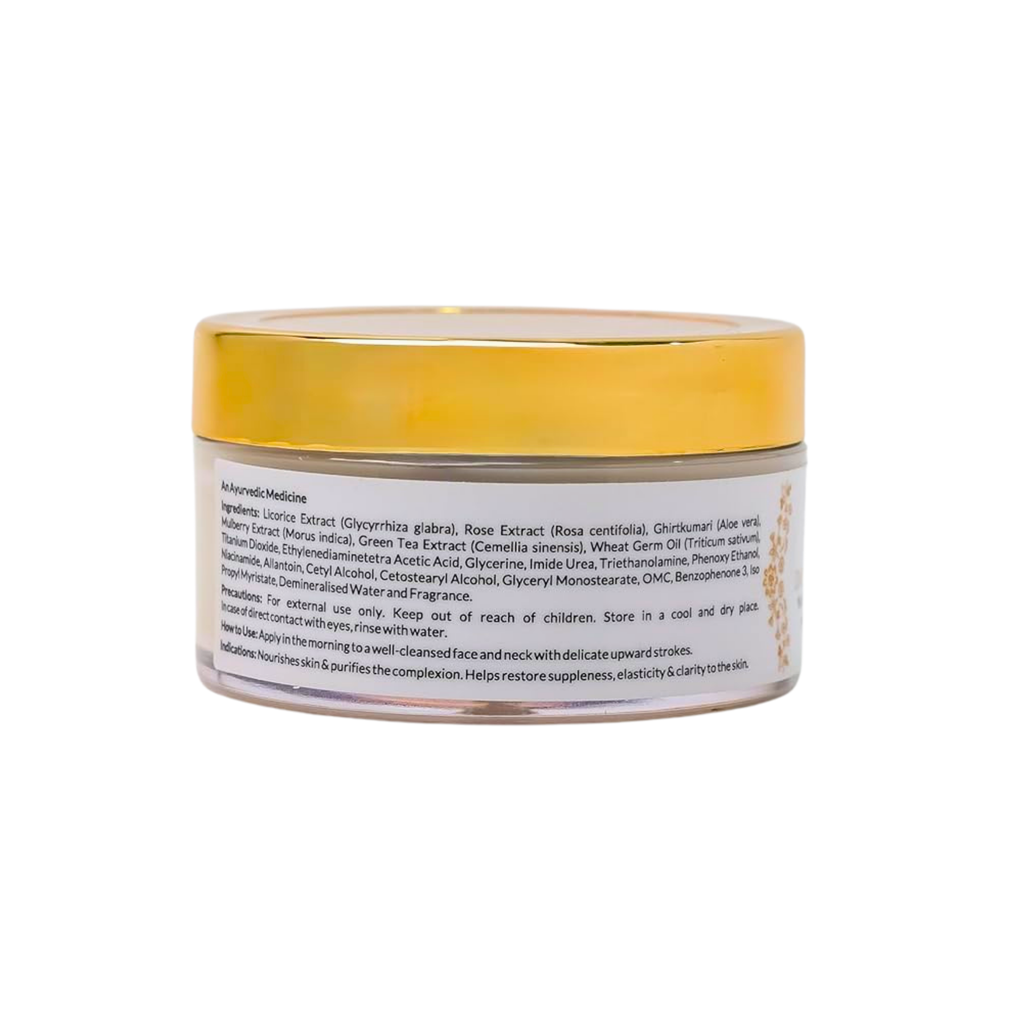 Day Cream SPF 50 with Mulberry, Rose & Green Tea | Brightening & Anti-Ageing Face Moisturizer