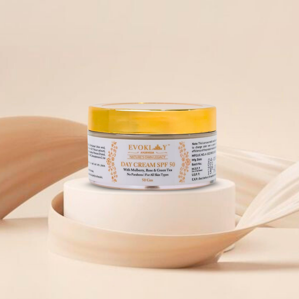 Day Cream SPF 50 with Mulberry, Rose & Green Tea | Brightening & Anti-Ageing Face Moisturizer