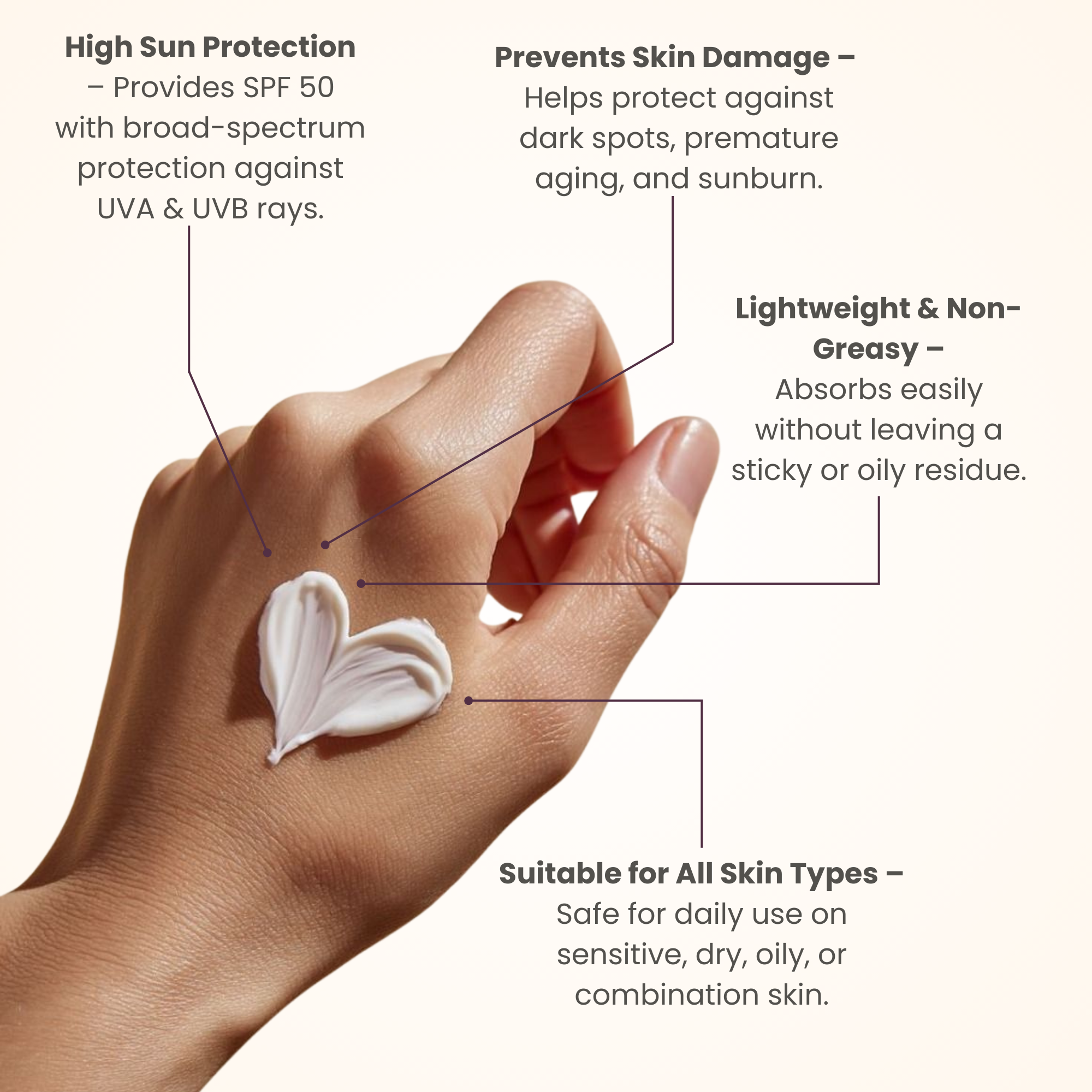 Day Cream SPF 50 with Mulberry, Rose & Green Tea | Brightening & Anti-Ageing Face Moisturizer