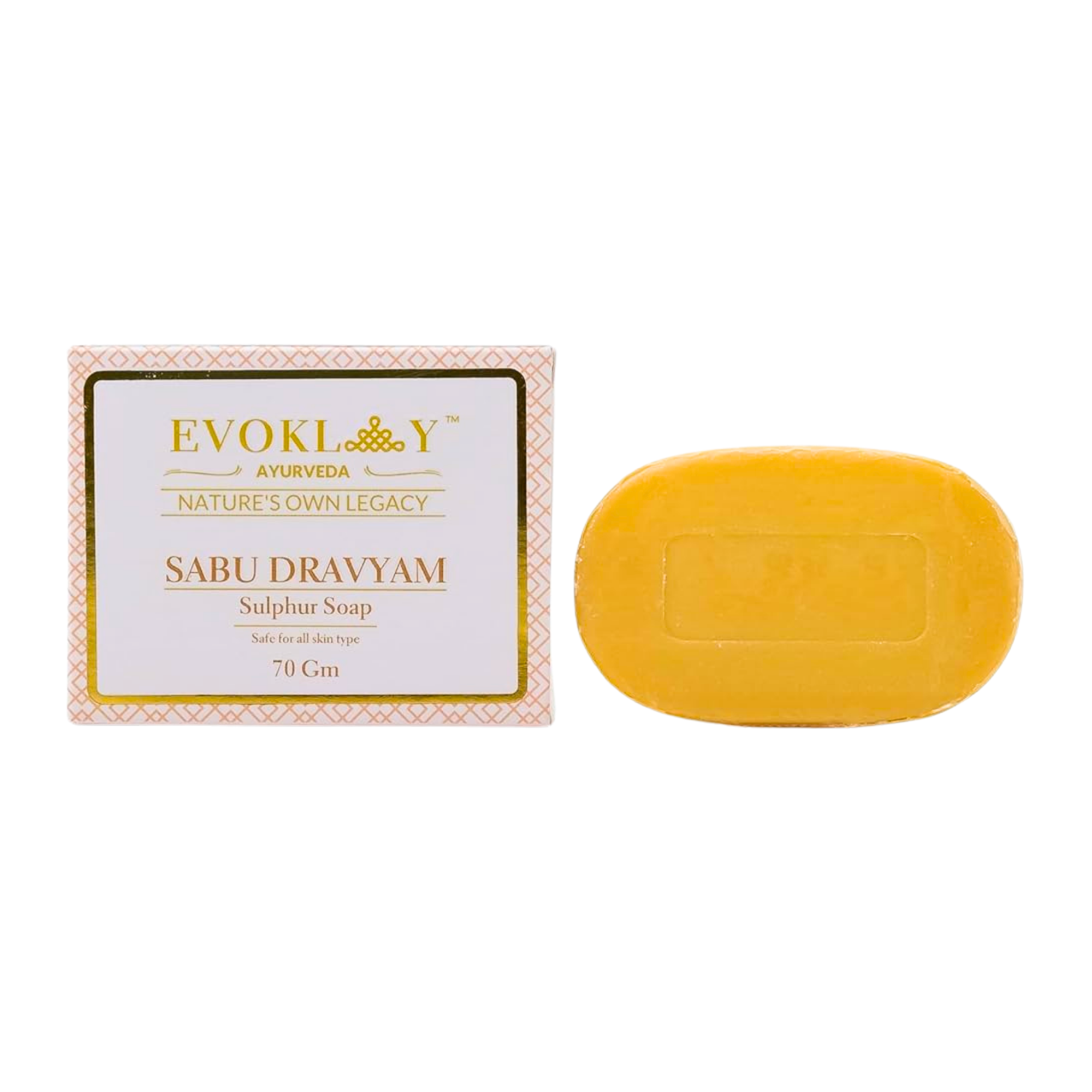Sabu Dravyam Sulphur Soap – Ayurvedic Anti-Acne, Anti-Bacterial & Anti-Fungal Herbal Bath Soap 70g