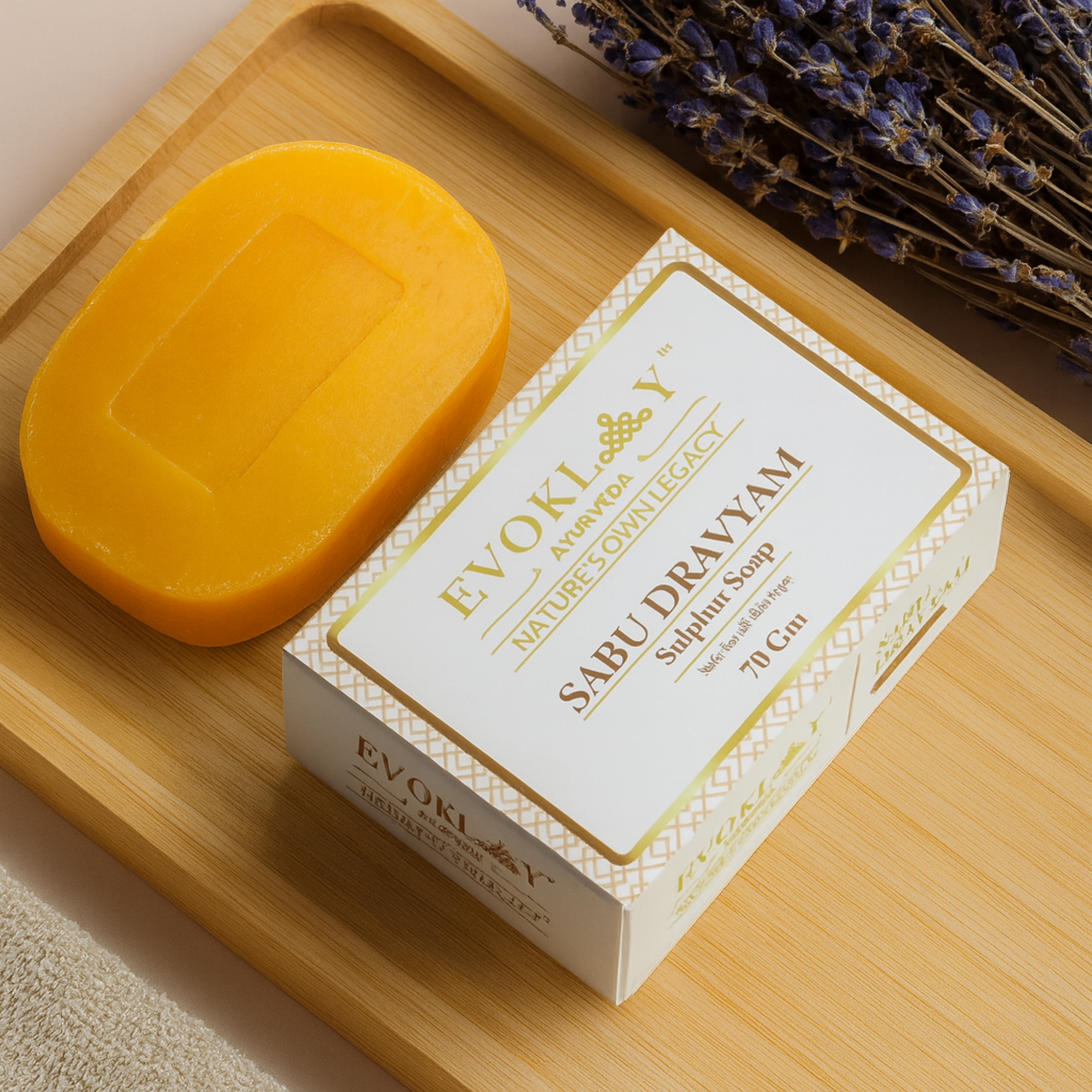 Sabu Dravyam Sulphur Soap – Ayurvedic Anti-Acne, Anti-Bacterial & Anti-Fungal Herbal Bath Soap 70g